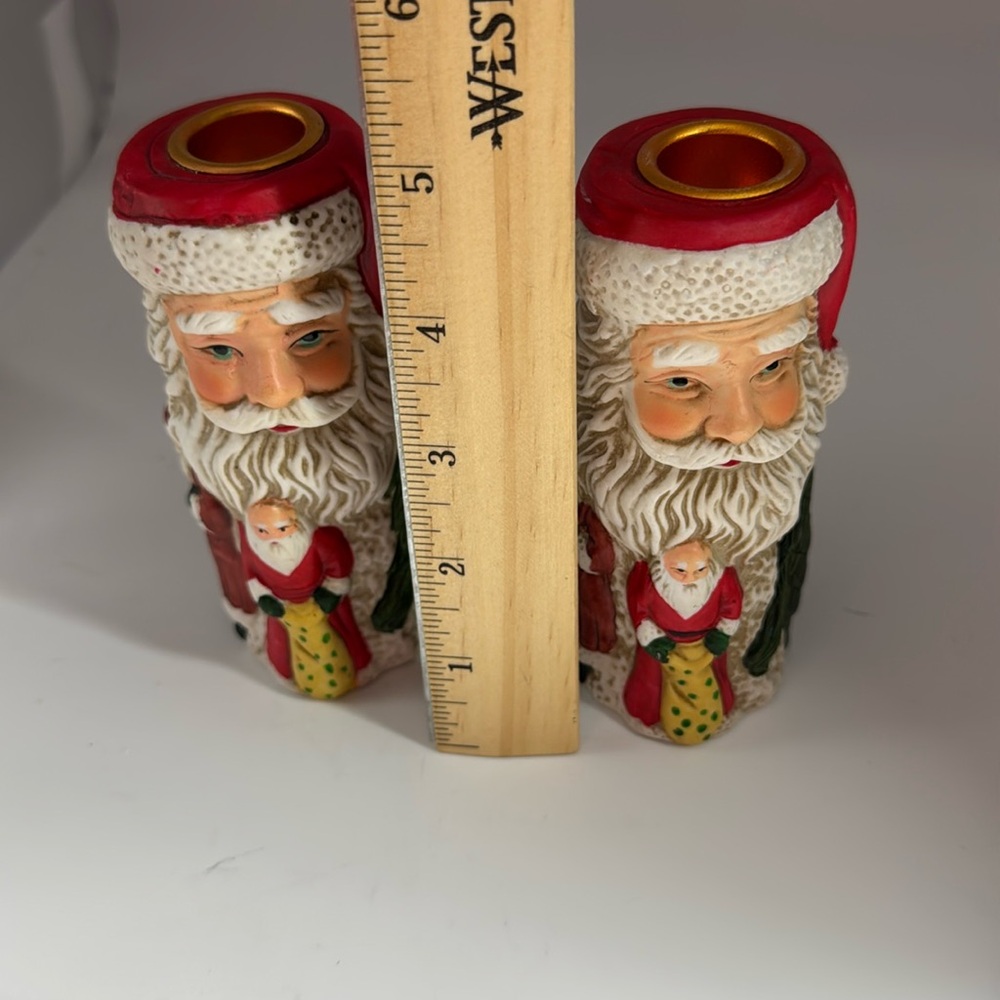 Old World Santa Claus Taper (Set of 2) Candle Holders - Picture 5 of 6